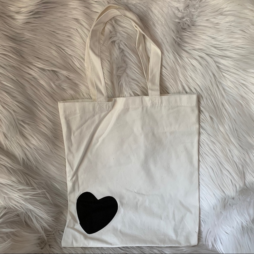 NWOT THE OUTNET Heart Print Canvas Totes